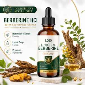 Compléments alimentaires 100% purs d'extrait d'herbe de berbérine, cannelle de Ceylan HCL 500mg, Phytosome, antioxydant, soutien immunitaire, gouttes liquides orales - Product Image 4