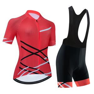 Ensemble de cyclisme personnalisé pour femmes Nouveau style Ensemble à manches courtes pour le printemps et l'été Conception légère et fine près du corps - Product Image 4