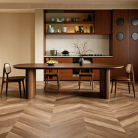 Table à manger ovale en bois massif de style moderne du milieu du siècle, multifonctionnelle, grande table de travail design pour la maison, bureau d'écriture