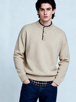 Pull tricoté col rond pour homme, effet superposé, coupe ample, décontracté, doux, confortable, polyvalent et chaud, collection Automne Hiver 2026