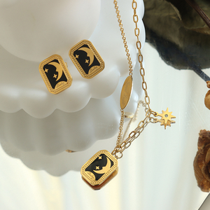 ชุดเครื่องประดับสำหรับผู้หญิงทำจากสเตนเลสสตีลชุบทอง18K 316L ไม่ทำให้เสื่อมเสีย - Product Image 4