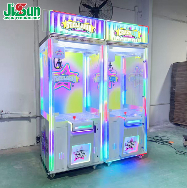 Coin Operated Mini Claw Machine with Metal & Plastic Construction Coin Acceptor for Arcade Plush Toys and Dolls