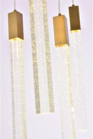 Lustre de luxe en laiton antique pour villa, design moderne, grand carré, avec bandes de cristaux K9 et pendentif en acier inoxydable