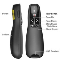Puntero láser para presentador remoto inalámbrico USB RF de 2,4G, láser rojo para presentaciones efectivas de PowerPoint PPT