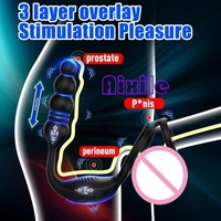 Stoßender Anal-Vibrator Prostata-Massagegerät Vibrierender Penisring Analkugeln Männliche Vibratoren Erwachsenen-Spielzeug für Männer Paar-Vergnügen