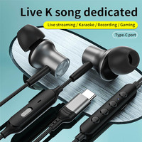 Neuer Typ-C Mikrofon-Kopfhörer für Live-Übertragung, Gesang, Aufnahme & Gaming - In-Ear Kabelgebundene Kopfhörer mit Perfektem Klang