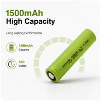 Batterie Li-ion INR18650 1500mAh 3.7V à tête plate rechargeable pour lampe torche, outils électriques, OEM ODM