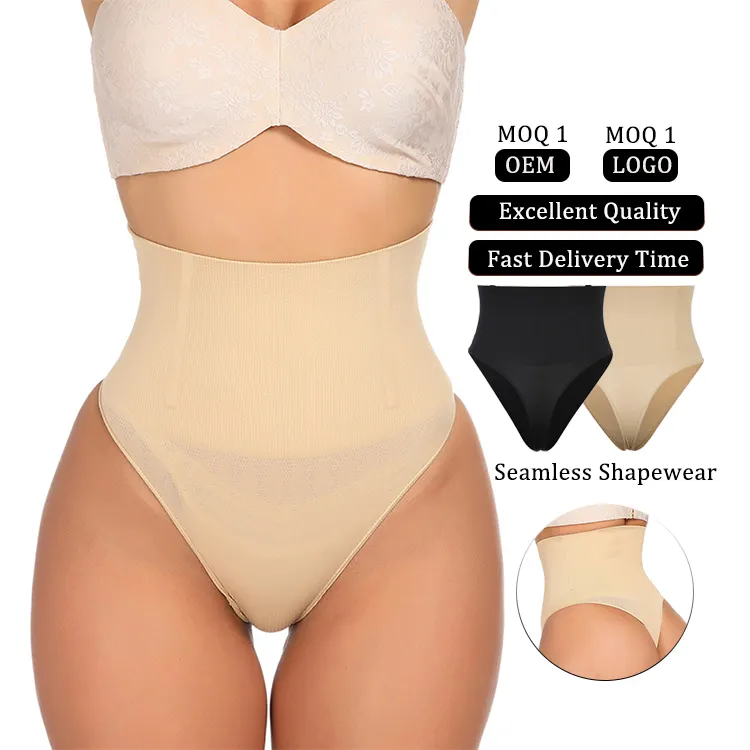 Benutzer definierte Logo Tanga High Waist Frauen Nahtlose Hip Enhancer Shaper Push Up Gepolsterte Unterwäsche Höschen