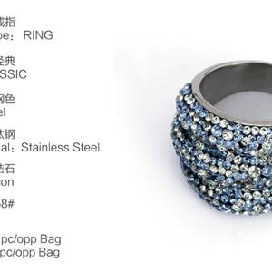 Anillos de Compromiso y Boda para Mujer, Joyería de Acero Inoxidable Brillante con Incrustaciones de Circonita Cúbica - Product Image 3