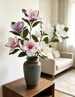 Magnolia 2-takken bloemen kunstmatig hoge simulatie real touch huisdecoratie zachte meubels Valentijnsdag groothandel