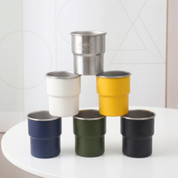 Mug isotherme à double paroi en acier inoxydable 304 sans BPA, non toxique, 300 ml/10 oz, écologique, réutilisable, avec couvercle, idéal comme cadeau d'entreprise