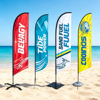 Drapeaux publicitaires personnalisés en forme de goutte d'eau pour l'extérieur, promotion de la plage, salons professionnels, événements, expositions, marchés, en polyester et fibre de verre