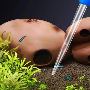 Nettoyeur de réservoir de poissons multifonctionnel en paille, petit échangeur d'eau pour aquarium, aspirateur de déjections et distributeur de médicaments pour tortues - Product Image 1