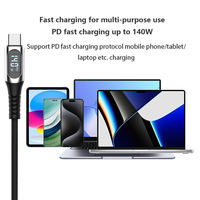 Cable Tipo C con Indicador LED de Carga, PD 60W 140W 5A, Cable de Carga Rápida para Teléfono Móvil, Transmisión de Datos 480Mbps