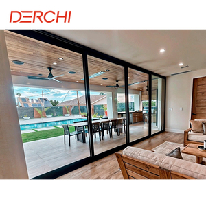 Derchi nfrc Mỹ tiêu chuẩn lớn trượt cửa kính cho Patio khung nhôm cách nhiệt đôi kính cửa trượt - Product Image 6