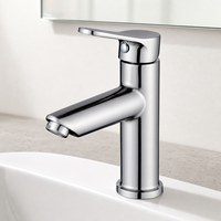 Robinet de lavabo commercial classique en alliage de zinc avec valve en céramique, monocommande, eau froide, pour projets hôteliers