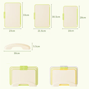 บอร์ดตัดทำจากพลาสติก3ชิ้นพร้อมชุดเขียงกันลื่นสำหรับหั่นอาหารชุดที่วางผัก - Product Image 2