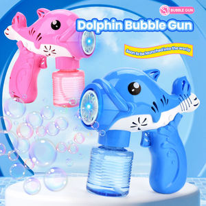 Pistolet à bulles électrique en plastique pour l'extérieur, rose et bleu, avec lumières, motif dauphin mignon, pour enfants - Product Image 2