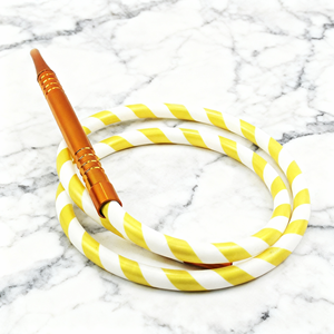 Tuyaux en plastique pour narguilé en aluminium à rayures jaunes et blanches, gel de silice, accessoires pour narguilé, narguilé, tabac, salon - Product Image 3