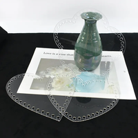 Pièces de sac DIY, feuille acrylique transparente, forme de cœur pointue/ronde, fleurs, planche de sac, épaisseur 3 mm, matériau plastique - service de découpe inclus