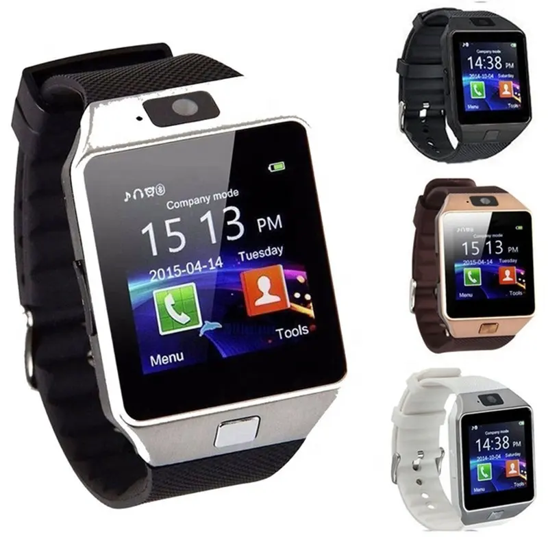 2023 Venta caliente reloj inteligente Dz09 Smartwatch con cámara Bt Soporte Android Ios con tarjeta Sim