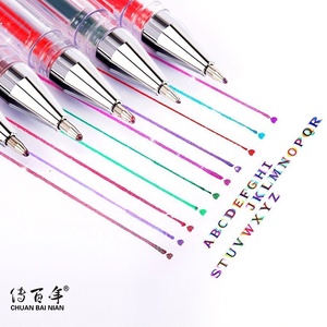 Sıcak satış 100-Color Glitter jel kalemler Set özel çok fonksiyonlu çizim boyama yazma plastik malzeme - Product Image 2