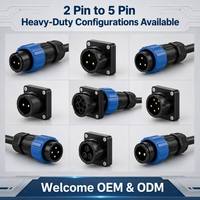 Connecteur étanche M40 5 broches 50A 300V à verrouillage baïonnette en cuivre plaqué argent mâle/femelle IP67 pour alimentation industrielle d'éclairage LED