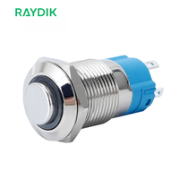 12mm 12v 4 Pin LED Illuminated Momentary Type Water Proof on Off Metal Push Button Switch
