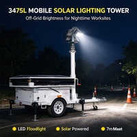Tour d'éclairage solaire sur remorque avec projecteur LED pour l'éclairage des zones éloignées