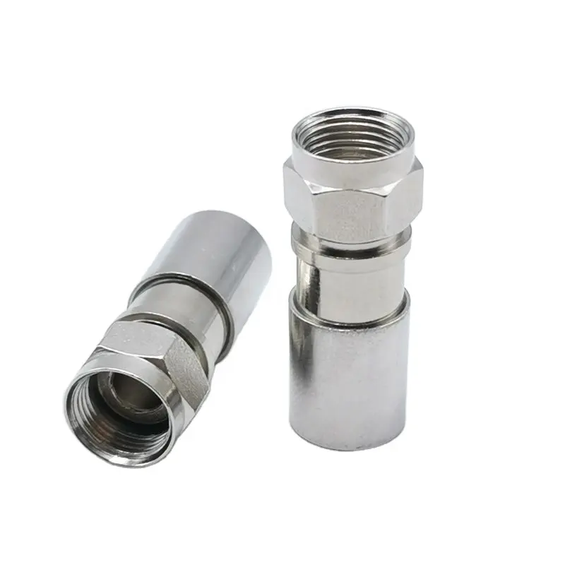 RF Coaxial Zinc RG6 Compression F Type male Connector