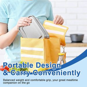 Boîte à lunch bento durable et étanche à 3 compartiments, préservation de la fraîcheur, boîte à lunch isotherme, pour enfants et adultes, compatible micro-ondes - Product Image 2