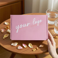Boîte de papier ondulé rose pour chaussettes d'huile de vernis à ongles Logo personnalisé Machine d'emballage cosmétique d'expédition UV pour puits de shampooing