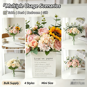 Bouquet de fleurs artificielles Rascal Ball, chrysanthème, rose, fleur de prunier, accessoires de photographie, décoration, fleurs à tenir en main - Product Image 5