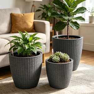 Pots de fleurs <span class=keywords><strong>en</strong></span> plastique, style luxe léger, multi-tailles, pour balcon intérieur - Product Image 5