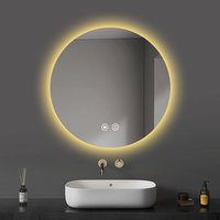 Miroir de salle de bain intelligent LED multifonctionnel de style moderne personnalisé en gros, double forme ronde pour les hôtels