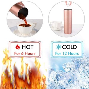 Slim Flat Bottom <b>Mug</b> 20oz 304 Stainless Steel Double Wall <b>Insulated</b> Vacuum Travel <b>Mug</b> For Hot Cold Drinks - Product Image 1