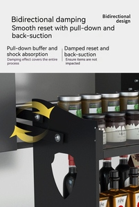 Cesta para Especias Extraíble de Aluminio para Gabinete de Cocina, Montada en la Pared, con Diseño Moderno y Mecanismo de Elevación que Ahorra Espacio - Product Image 6