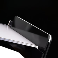 Support de brochure en acrylique transparent en forme de L, double face, pour affiches et dépliants, avec base noire, pour exposition et salon professionnel