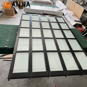 Portes de <span class=keywords><strong>garage</strong></span> en aluminium à vue complète avec panneaux de verre postmodernes, anti-effraction, verre givré, porte de <span class=keywords><strong>garage</strong></span> automatique - Product Image 1