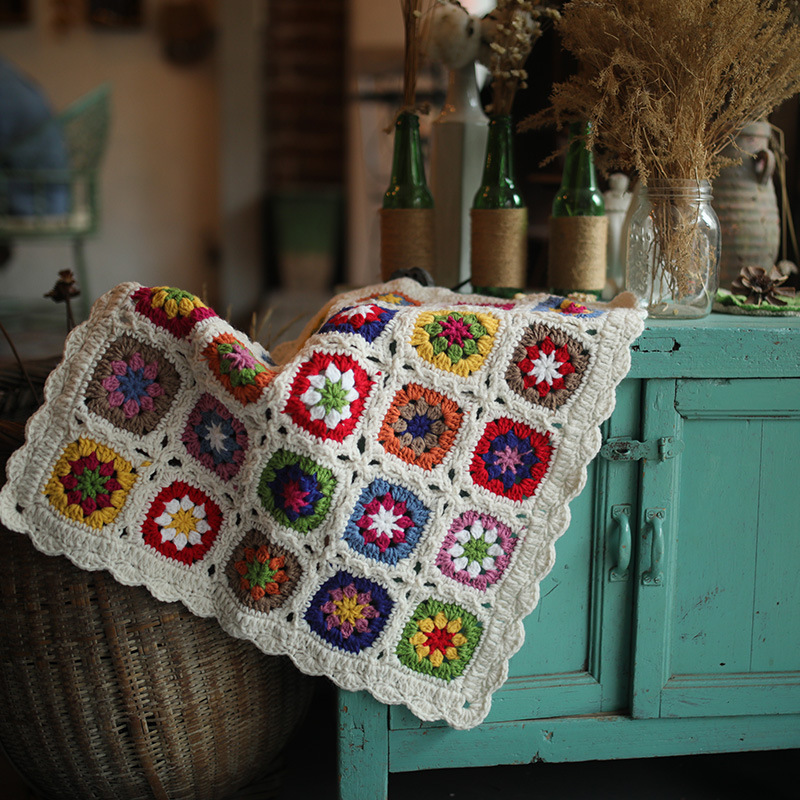 Y-F 60*40 Jeter Handknit Câble Vacances Coton Mélange Chalet De Plage Confortable Hygge chic décor à la maison Couverture