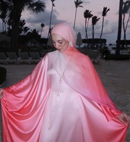 Personnalisé Ombre Élégant Modeste Robe Musulmane Soyeux Caftan Dubaï Turquie Musulman Ceinture Ceinture Ceinture Robe Fermé Satin Abaya Robe