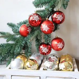 Adornos para árbol de Navidad de alta calidad al por mayor, bolas de Navidad de plástico, regalo de adorno de Navidad