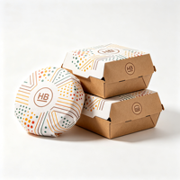 Emballage personnalisé pour restaurants à emporter, restauration rapide, frites, poulet frit, hamburger, boîte en papier pour emporter, conteneur de restauration