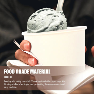 Tùy chỉnh in kem đông lạnh sữ<span class=keywords><strong>a</strong></span> chua Gelato Bát 3 4 <span class=keywords><strong>5</strong></span> 8 12 16oz dùng một lần tường Giấy cup với nắp và muỗng - Product Image 5