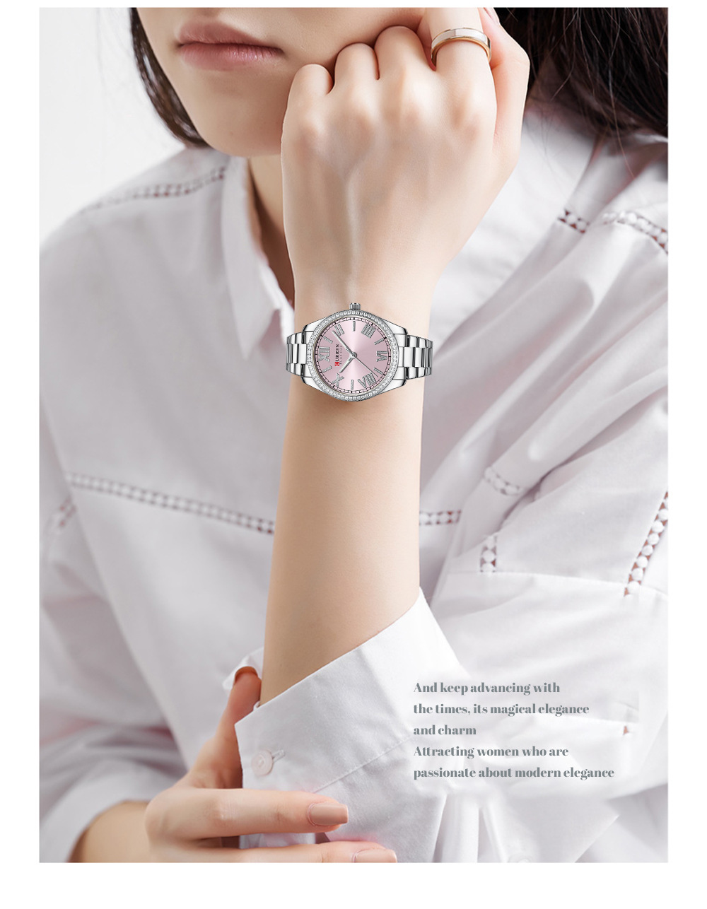 Часы CURREN 9088, женские наручные часы jam tangan из нержавеющей стали, роскошные Брендовые Часы с зелеными светящимися стрелками