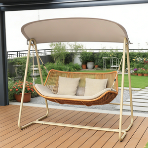 Fauteuil suspendu de patio <span class=keywords><strong>avec</strong></span> auvent, ensemble de mobilier de jardin pour café, balcon, <span class=keywords><strong>piscine</strong></span>, mobilier d'extérieur - Product Image 1
