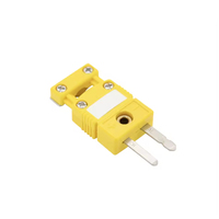 Konektor Termokopel Tipe-K Pria-Wanita OEM ODM Dapat Disesuaikan Kuning Standar Steker Soket Braket Terminal Coupler IP65 Nylon