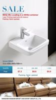 Oferta de Precio Bajo: Lavabo de Porcelana Cerámico para Baño, Montado en Pared, Diseño Artístico, con un Solo Orificio