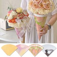 Emballage de fleurs Rose Bouquet Rose Fleuriste Emballage Boîte-cadeau Emballage de fleurs Sac à poignée créative Sac en papier kraft pour fleur
