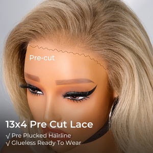 Ash Blonde Ombre courte coupe émoussée Bob perruque avec couches ondulées fermeture de cheveux humains perruques 180 densité vendeur de cheveux en gros - Product Image 6